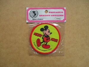 80s 英国製 WALT DISNEY PRODUCTIONS『ミッキーマウス』ヴィンテージ刺繍ワッペン/DisneylandディズニーランドAミッキー パッチ S19