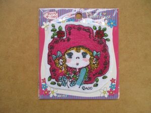 水森亜土 キャラクター刺繍ワッペン/少女あどタン雑貨あどちゃんpalette houseビンテージ昭和レトロかわいいパッチ80sファンシー S30