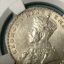 ★1919(B) 英領インド １ルピー銀貨 ジョージ5世　NGC AU DETAILS CLEANED_画像8