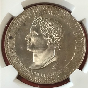 ★1964 アンドラ公国　50ディナール銀貨　ナポレオン１世　NGC PF63 CAMEO