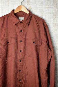 ☆ビッグサイズ US古着 L.L.Bean エルエルビーン ネルシャツ チドリ柄 レッド赤【XL】コットン　　　　　◆3170◆