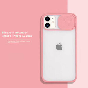 iPhone 12 Pro スライドレンズ保護iPhoneケース ピンク スマホケース 即日発送