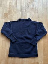 【Bshop購入】Le Tricoteur ルトリコチュール Guernsey Sweater サイズ36 ウールガンジーセーター ニット ネイビー_画像3