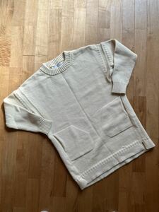 Le Tricoteur × iliann loeb(ルトリコチュール×イリアン ローブ)ポケット付きウールワイドニット サイズF ウールガンジーセーター