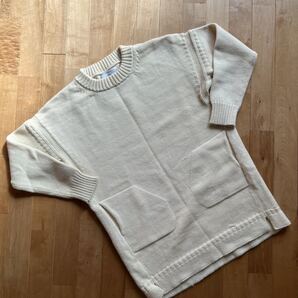 Le Tricoteur × iliann loeb(ルトリコチュール×イリアン ローブ)ポケット付きウールワイドニット サイズF ウールガンジーセーター