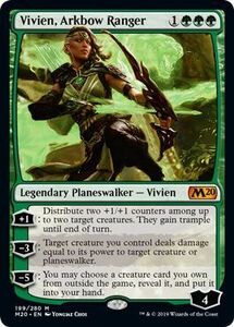 え緑 アーク弓のレインジャー、ビビアン 1枚（1枚在庫x 英 良品 M20）/Vivien, Arkbow Ranger（MTG /基本セット2020/Core Set 2020/）