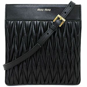 Miu Miu Pochette حقيبة كتف Materasse سوداء جلد تستخدم miu miu Sakosh Thin Mini Classic, فاكهة, ميو ميو, حقيبة, حقيبة
