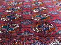 どこよりも素敵なトゥルクメンニスタンブハラ絨毯！和室にも合う見事な絨毯です！ゴージャスで素敵艶々うっとりぜひお勧め！日本発送送込_画像3