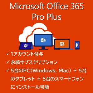 Microsoft Office 365 Pro Plus 永続サブスクリプション 【1アカウント付き】 YM006