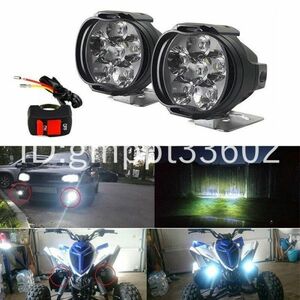 【大特価】e738:オートバイ 8 ワット LED ヘッドライト バイクスクーター ランプ フォグ ランニングライト