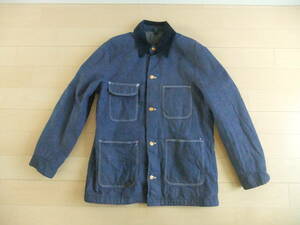 VINTAGE WRANGLER SANFORIZED DENIM WORK JACKET ラングラー 裏地 ブランケット カバーオール サイズ40