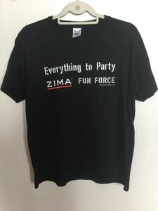 30M2659イベントTシャツ【ZIMA】ジーマ/半袖/丸首/英字プリント/黒白系/L