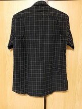 03M5718/UNIQLO/ユニクロ/S/ブラック系/半袖シャツ/チェックカラー/ポケット/メンズ/麻混60％_画像5