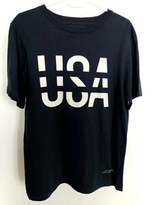 03M4953【SATURDAYS NYC】サタテンズ サーフ NYC/紺ネイビー系/半袖/Tシャツ/英字プリント/クルーネック/S