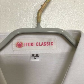 31M3716【ITOKI CLASSIC】半袖/ポロシャツ/ロゴ刺繍/薄手素材/白ホワイト系/Lの画像3