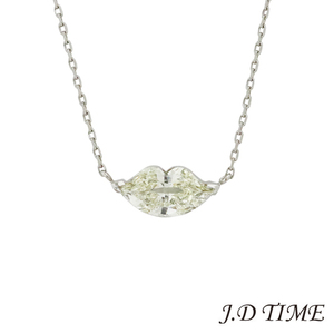 PT850 lip cut diamond necklace D0.974ct[ new goods ](JD-RT-8424)