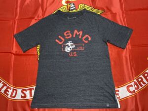 新品未使用　made in USA USMC/ UNDER AMOUR コットンTシャツ　チャコールグレー　Sサイズ