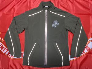 中古美品　USMC & NEW BALANCE コラボ　MARINE RUNNING ジャケット　トレーニングウェア　OD S-L