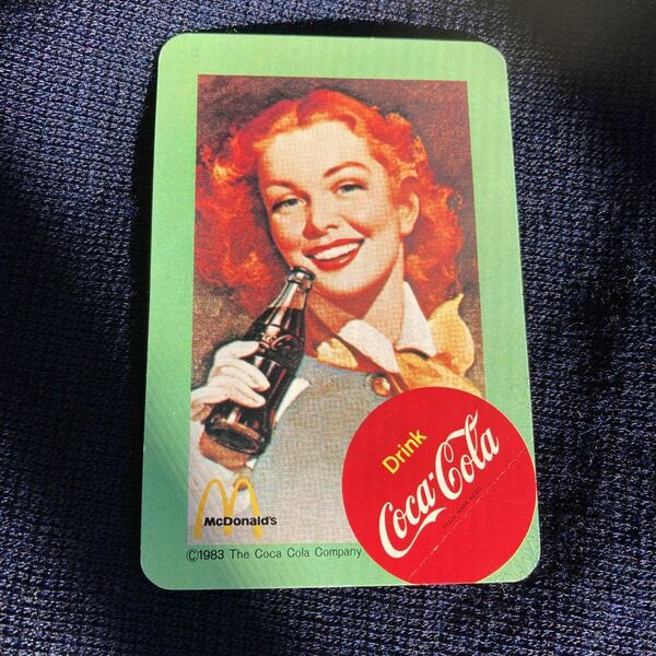 コカコーラ　レトロ　コークのまた来てクーポン　マクドナルド　1983 レア　カードサイズ　お洒落！ コカ・コーラ　フィフティーズ　ジルバ
