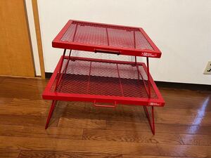 テントファクトリー TENT FACTORY スチールワークス FDテーブル スチールメッシュテーブル RED 赤 2つセット販売