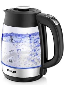 電気ケトル 1.7L 1200w 電気ポット 急速沸かし 温度設定/沸騰自動OFF/空焚き防止/保温機能/過熱保護/耐熱ガラス