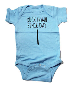 Duck Down Music (ダックダウン) ベビー ロンパース 赤ちゃん Since Day 1 Onesie Powder Blue (12-Months) HIPHOP ヒップホップ