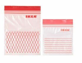 IKEA ISTAD イースタード フリーザーバッグ 【小 レッド】 プラスチック袋 フードキーパー 保存袋 小分け