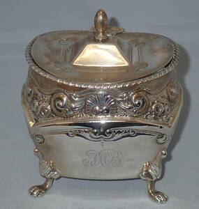 1901年英国バーミンガム純銀製ティーキャディ