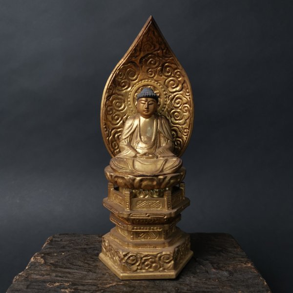 ブランドのギフト 【s3】仏教美術 江戸時代 高さ約51㎝ 仏像 阿弥陀 