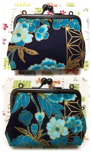 8ハンドメイド がま口 ポーチ・カード・小銭入れ