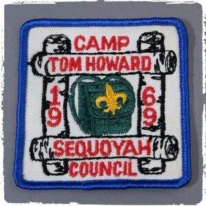 MI05 60s CAMP TOM HOWARD SEQUOYAH COUNSIL BSA ボーイスカウト ビンテージ ワッペン パッチ ロゴ エンブレム 輸入雑貨 刺繍