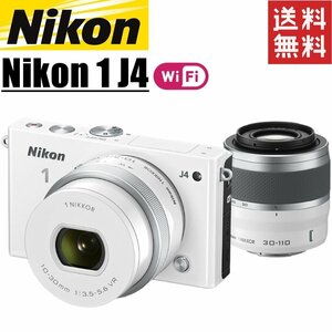 ニコン Nikon 1 J4 ダブルレンズキット ホワイト ミラーレス カメラ レンズ 中古