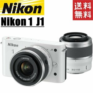 ニコン Nikon 1 J1 ダブルズームキット ホワイト ミラーレス カメラ レンズ 中古