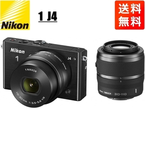 ニコン Nikon 1 J4 10-30mm 30-110mm ダブルズームキット ブラック ミラーレス一眼 カメラ 中古