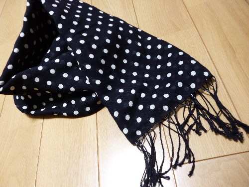 本格派ま! UNDERCOVER◇ドット柄ストール⁄-⁄BLK⁄ドット - ストール一般 本格派ま! UNDERCOVER◇ドット柄ストール⁄-⁄BLK⁄ドット - ストール一般