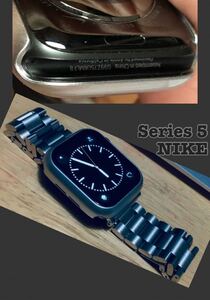Apple Watch NIKE Series5 GPS+Cellularをステンレスバンド仕様で! MX3F2J/A 44mm スペースグレイ +Nikeスポバンド 本体付属品箱○ BT86%