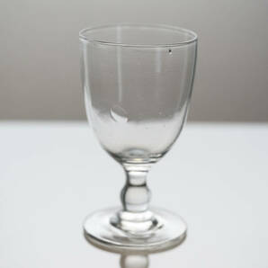 手吹きガラスのゴンドラ型のビストログラス / 19世紀・フランス / アンティーク 古道具 ワイングラス Cの画像1