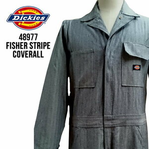 DICKIES☆ディッキーズ☆48977☆長袖ツナギ☆フィッシャーストライプカバーオール☆作業服☆つなぎ☆