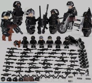 翌日発送　警察6体　バイク武器つきセット　戦争軍人軍隊マンミニフィグ LEGO 互換 ブロック ミニフィギュア レゴ 互換t27