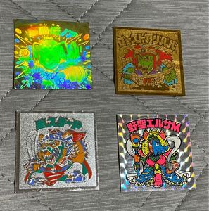 ビックリマンシール 魔スターP、ゴーストアリババ、魔胎伝ノア、野聖エルサM、4枚セット売り!