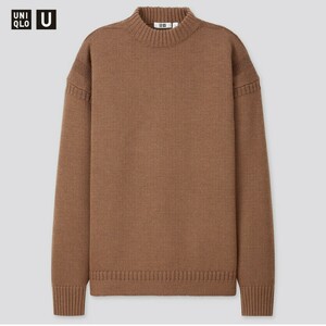 ユニクロ U UNIQLO U ミドルゲージモックネックセーター ダークブラウン