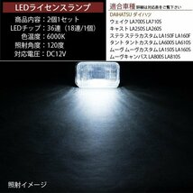 LEDライセンスランプ 車種専用設計 タント ムーヴ ステラ ウェイク キャスト ブーン シフォン ピクシス パッソ 等_画像3