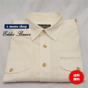 激レア！ Eddie Bauer エディーバウアー サファリシャツ（エポレットシャツ） (ホワイト) M 美品！！