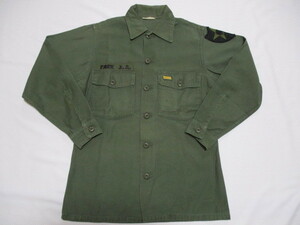 US ARMY アーミー 75s UTILITY SHIRT リメイク アーミーシャツ カーキ １４1/2×31