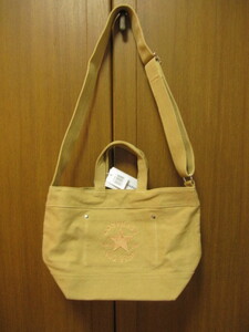 *送料無料*新品*コンバース*ベージュ*帆布トート・斜め掛けキャンバスショルダーバッグ*２WAYbag*CONVERSE*オールスターロゴ*