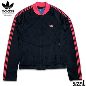 Домашний подлинный ■ adidas Originals (Adidas Originals) Ladies 3 Line Trofoil Atp Jersey с длинным рукавом 38 (L) Black/Pink