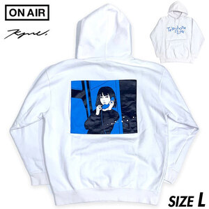 希少■ON AIR (オンエアー) KYNE (キネ) Telephone Love テレフォンラブ 10oz Pullover Hoodie スウェット パーカー 白ホワイトL