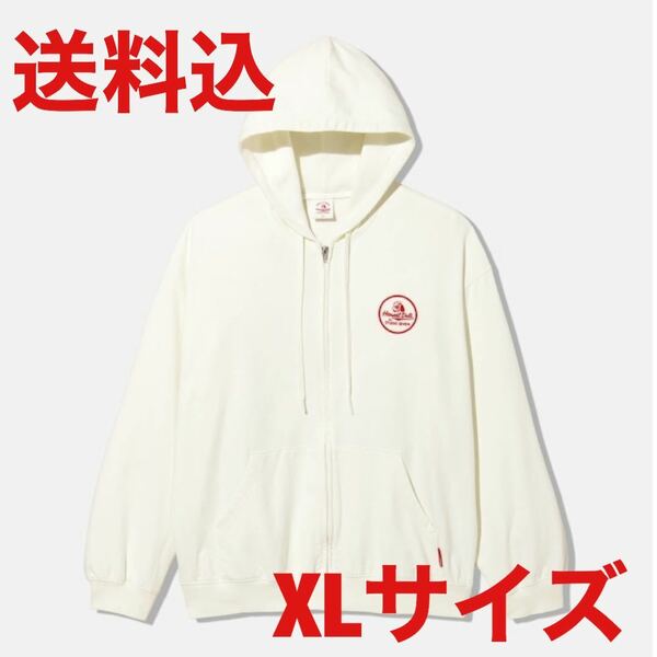 gu studio seven sweat zip parka white XL