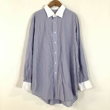 良品 Maker’s Shirt メーカズシャツ 鎌倉シャツ ストライプシャツ メンズ 45-85 ブルーストライプ_画像1