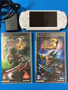 PSP-3000本体 PSPソフト モンハンPT 2G 3rd 2本
